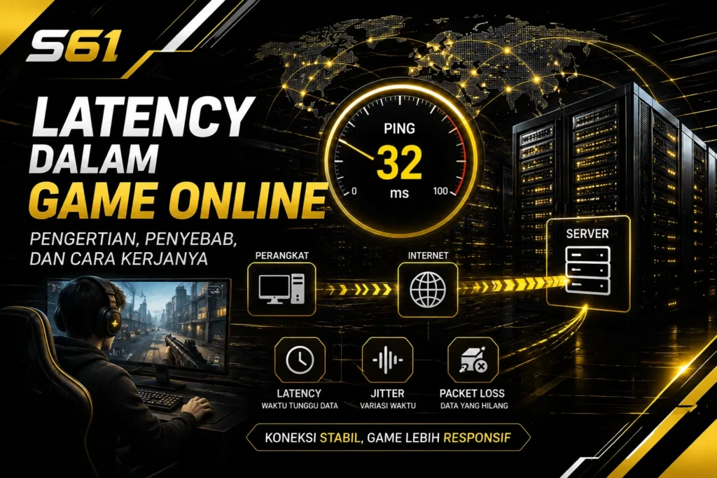 Latency dalam game online, ping, jitter, dan packet loss