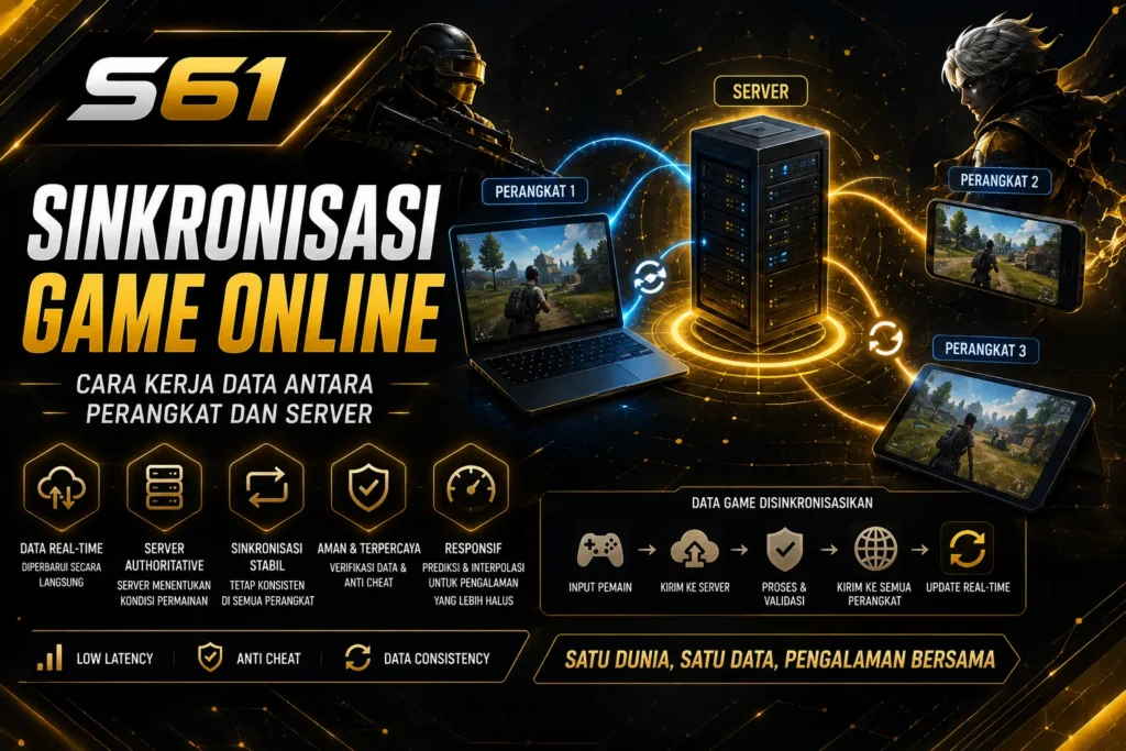 Sinkronisasi game online antara perangkat pemain dan server